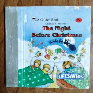 🎄 1987 Mini Book Ornament 📖 The Night Before Christmas 🍬 Golden Books